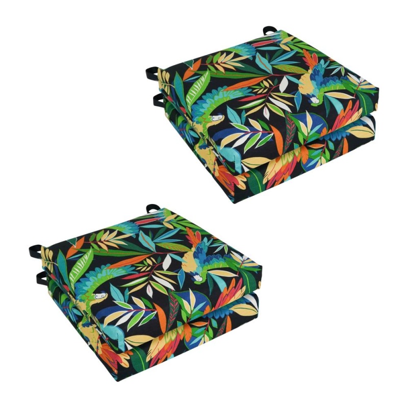 Set Of 4 Outdoor Chair Cushions, Tucuman Ebony