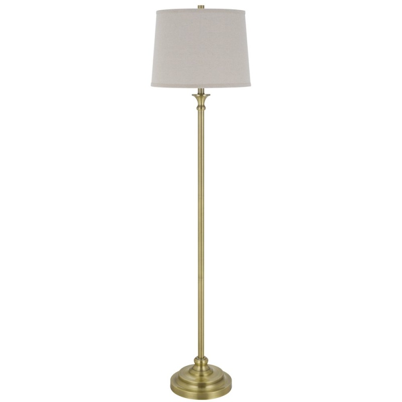 100 Watt Hailey Metal Floor Lamp With Hardback Linen Shade