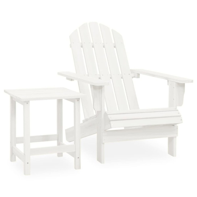 Garden Chair White Solid Fir Wood Standard Ergonomic