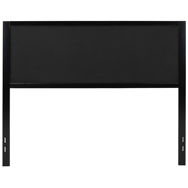 Melbourne Metal Upholstered Queen Size Headboard In Black Fabric