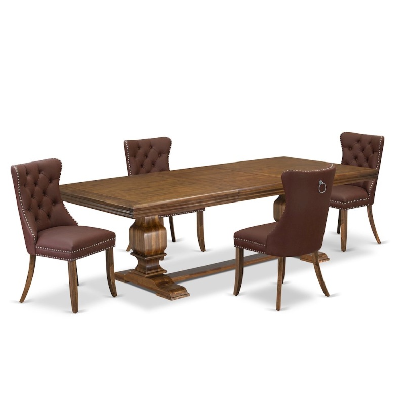 5 Pieces Modern Dining Set A Rectangle Kitchen Table And 4 Dining Chairs