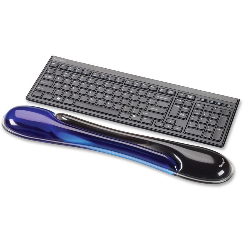 Kensington Duo Gel Wave Keyboard Wrist Rest - 0.41" X 18.88" X 3.50" Dimension - Black & Blue - 1 Pack