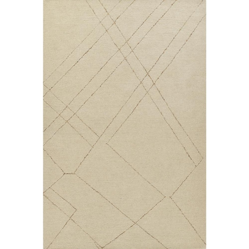 Contemporary Rectangle Area Rug, Ivory, 2' x 4'
