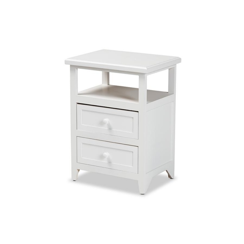Baxton Studio Karsen Modern And Contemporary White Finished Wood 2-Drawer Nightstand