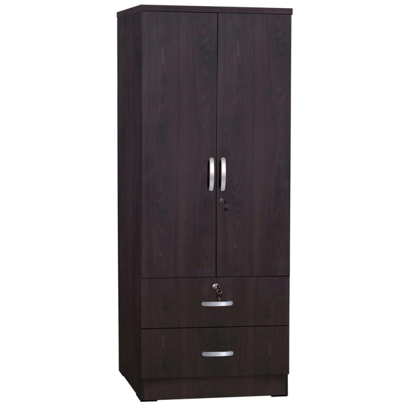Better Home Products Grace Wood 2-Door Wardrobe Armoire With 2-Drawers Tobacco