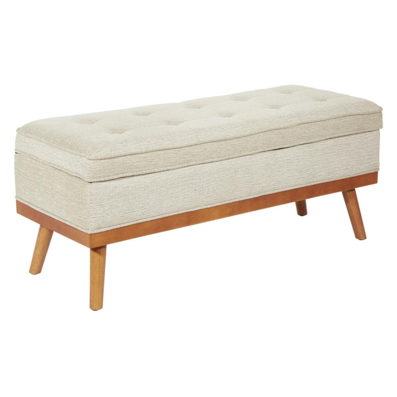 Katheryn Storage Bench in Linen Fabric