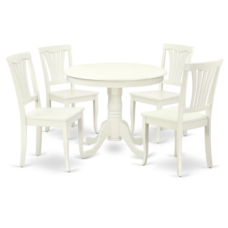 Dining Room Set Linen White, Anav5-Lwh-w