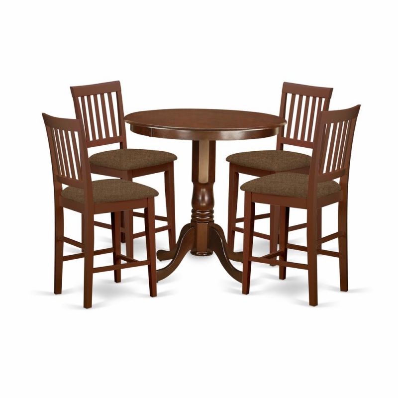 5 Pc Pub Table Set - Counter Height Table And 4 Dining Chairs