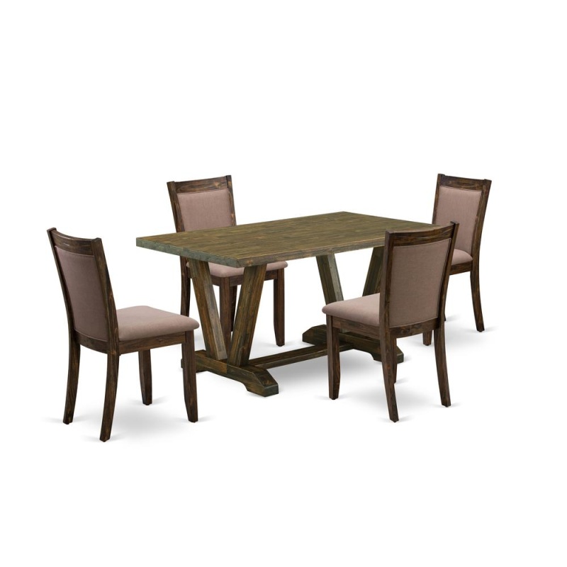 5-Pc Dinette Set with 4 Dining Room Chairs and 1 Dining Table