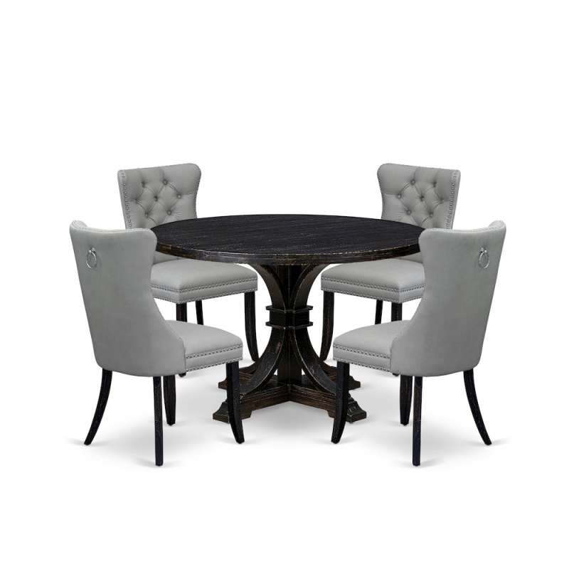 5-Piece Dining Table Set with 48" Round Table