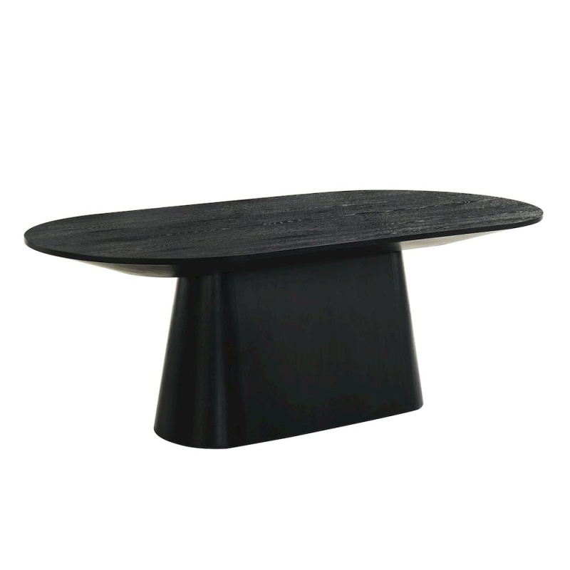 Terra Transitional Oval Dining Table With Pedestal Base