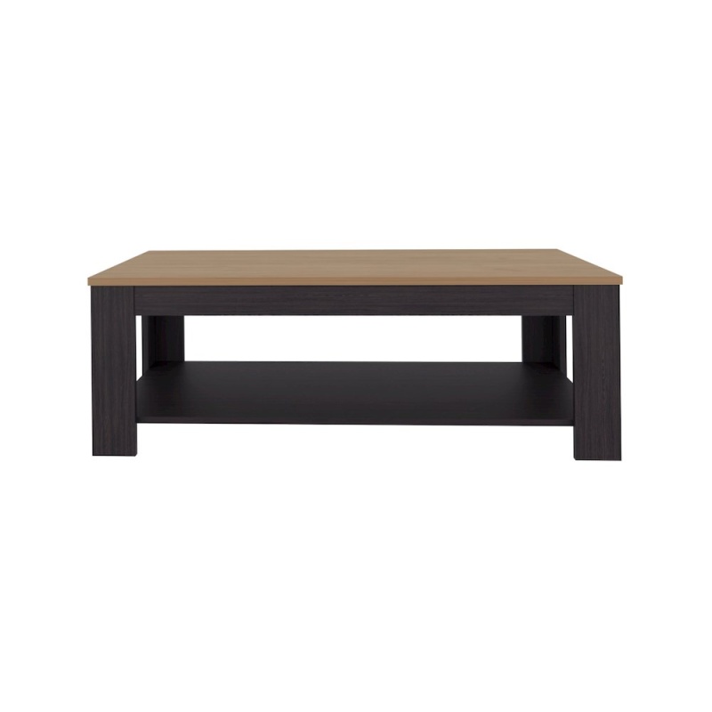 Bowie Coffee Table, 1 Shelf, Black Wengue / Natural Oak