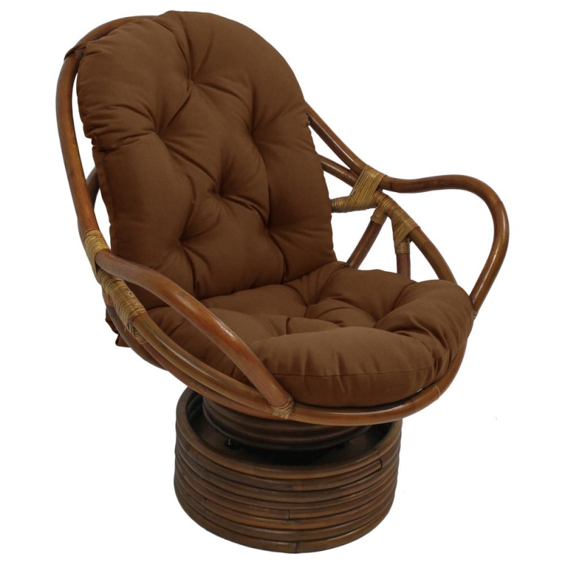 48-Inch By 24-Inch Solid Outdoor Spun Polyester Swivel Rocker Cushion