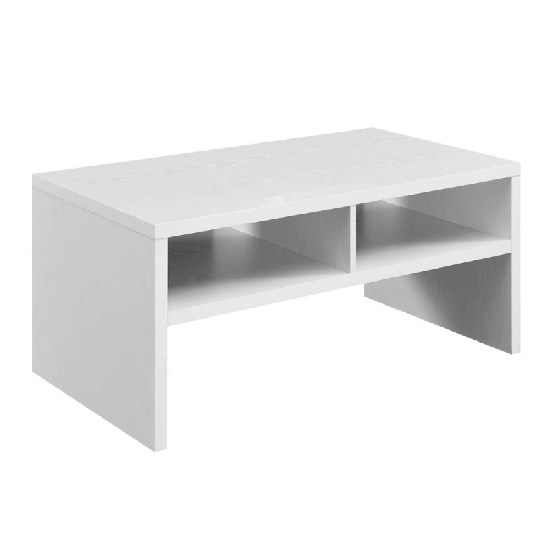 Northfield Admiral Deluxe Coffee Table With Shelves, White