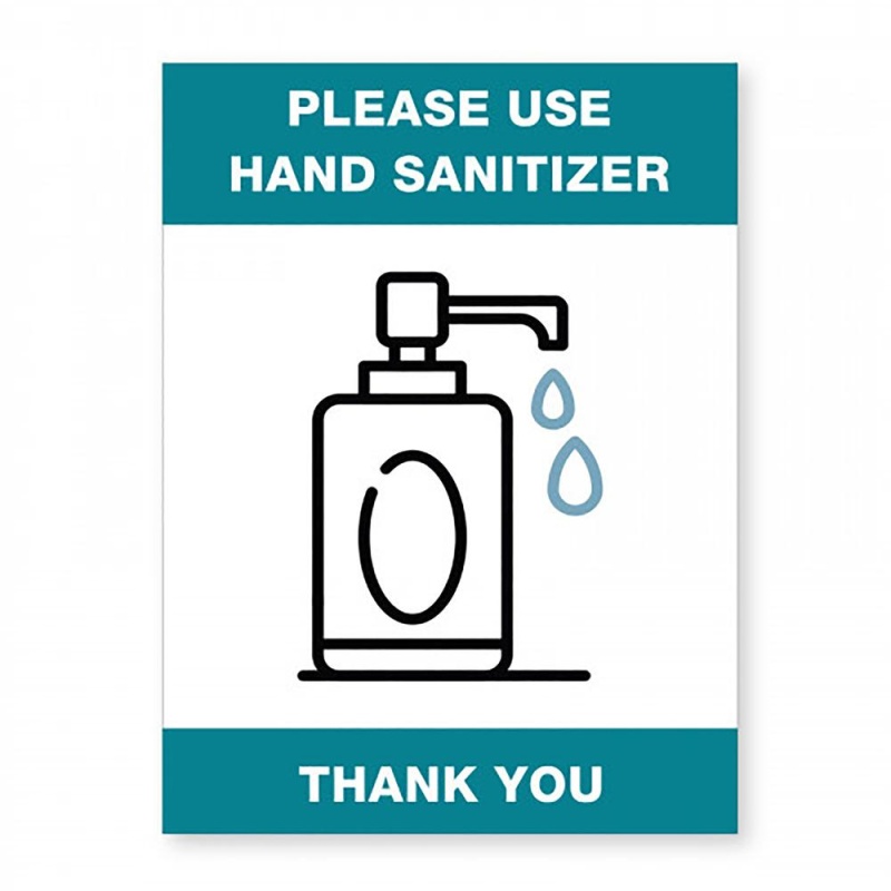 Lorell Please Use Hand Sanitizer Sign - 1 Each - Please Use Hand Sanitizer Print/Message - 6" Width - Rectangular Shape - Easy To Clean, Easy Installation - Acrylic - White, Green