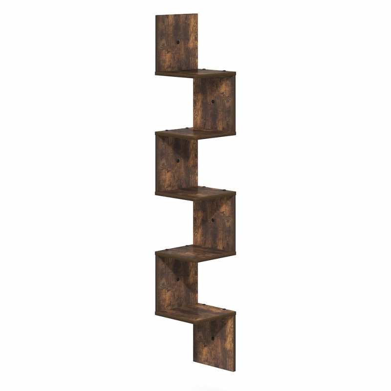 Rossi Corner Floating Shelves For Wall, 5-Tier Corner Square Wall Shelf