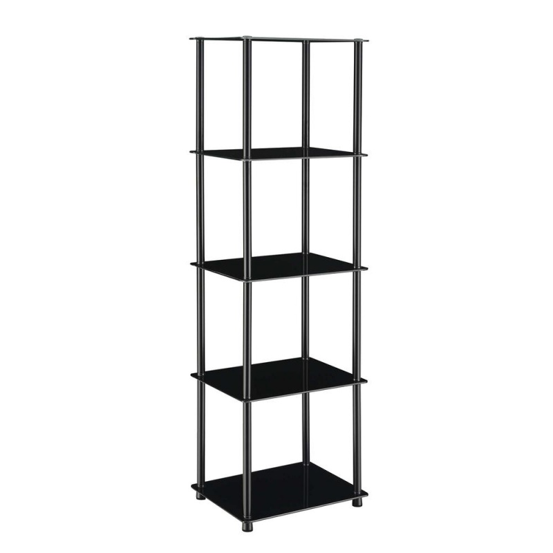 Designs2go Classic Glass 5 Tier Tower, Black Glass