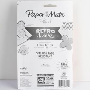 Paper Mate Flair Metallic Porous Point Pen, Stick, Medium 0.7 mm, Assorted Ink and Barrel Colors, 16