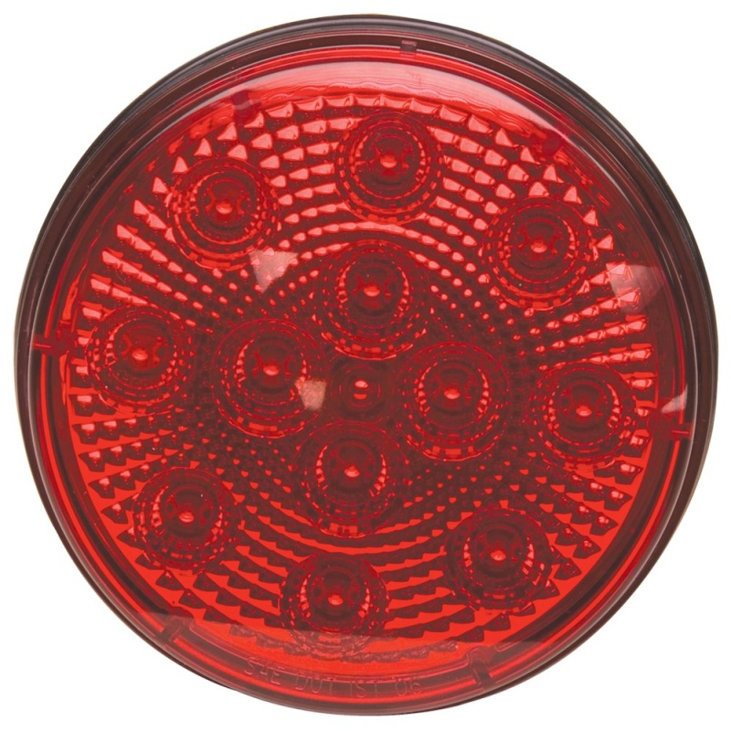 Red 4In Led Diamond Lens Sealed Light With 3-Prong Connector