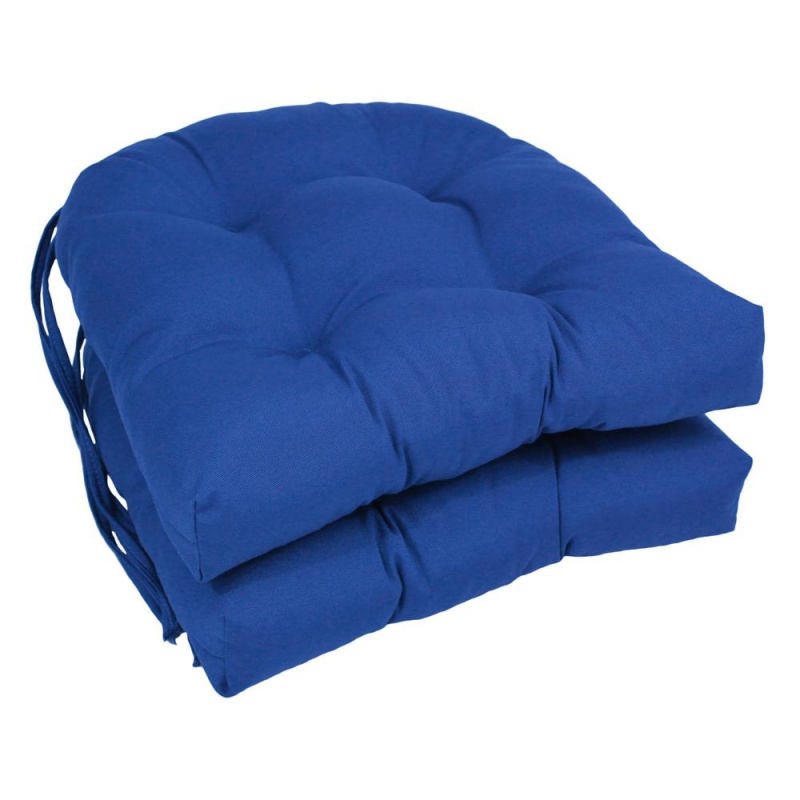 16-Inch Solid Twill U-Shaped Tufted Chair Cushions