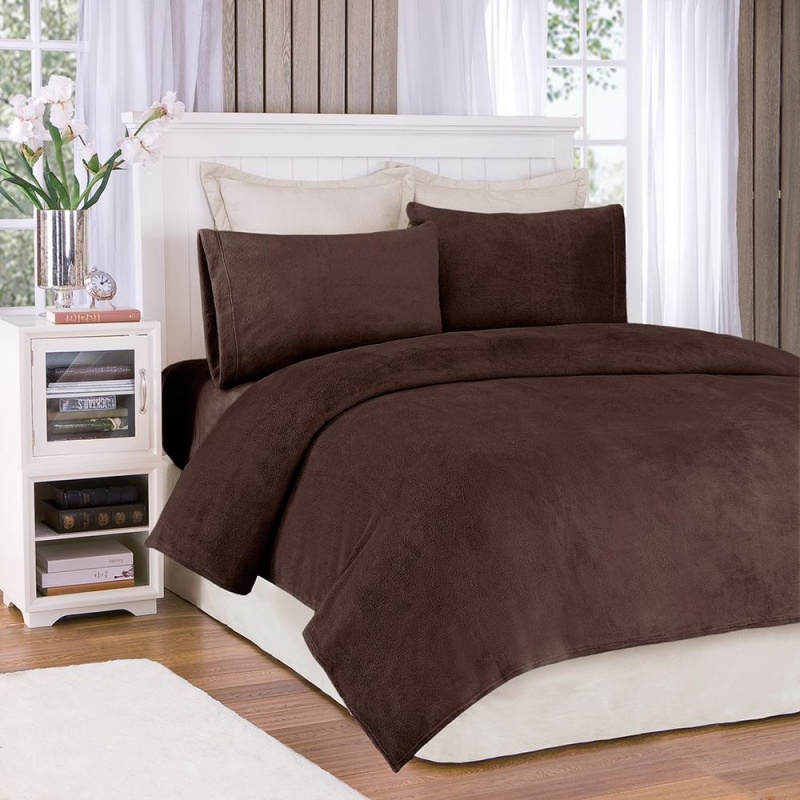 100% Polyester Knitted Plush Sheet Set