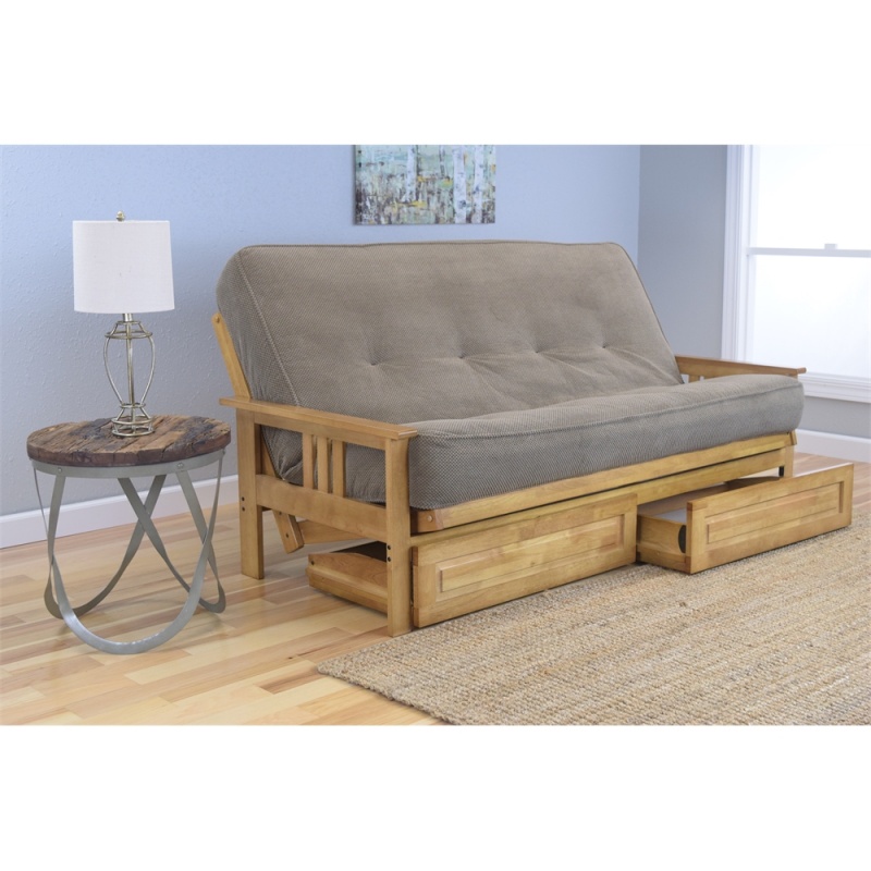 Monterey Frame-Butternut Finish-Marmont Mocha Mattress-Storage Drawers