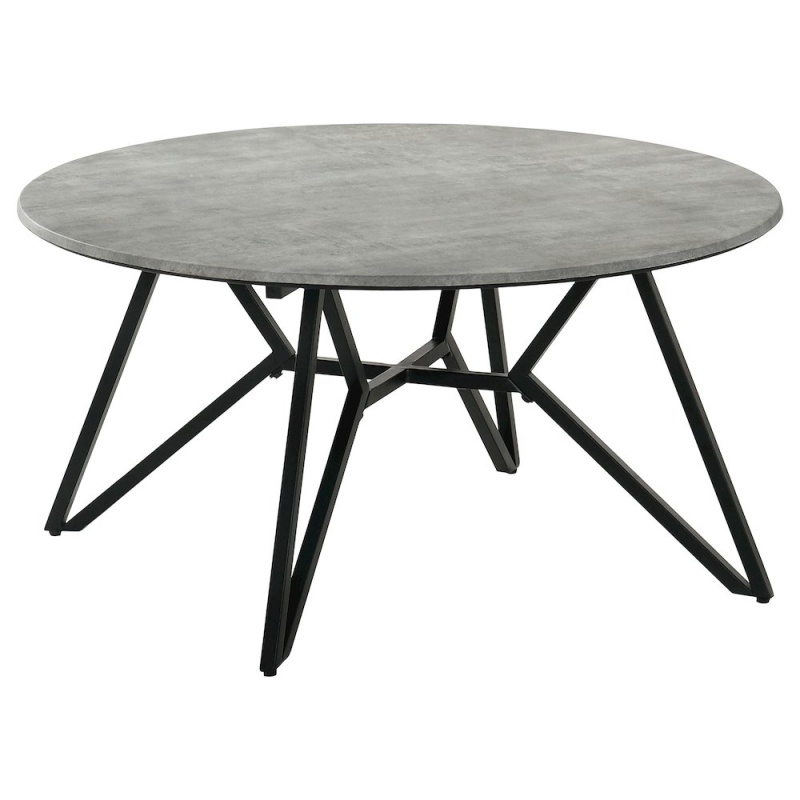 Hadi Round Smarttop Coffee Table Cement And Gunmetal