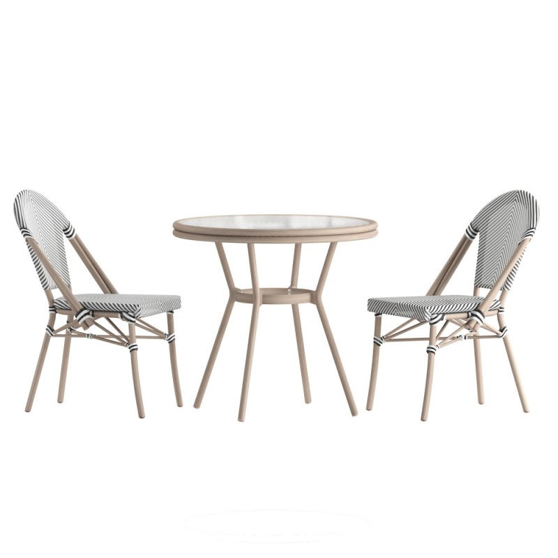 Bistro 31.5" Table with 2 Stack Chairs