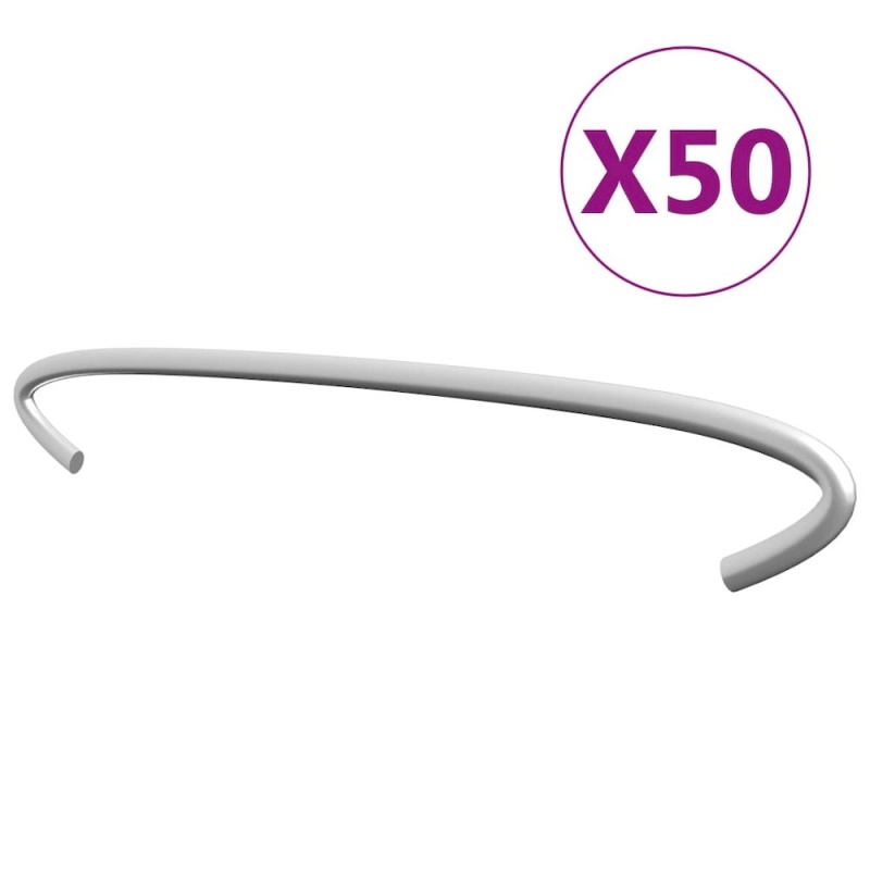 Vidaxl Gabion Hooks 50 Pcs Galvanized Steel 7.9", 145619