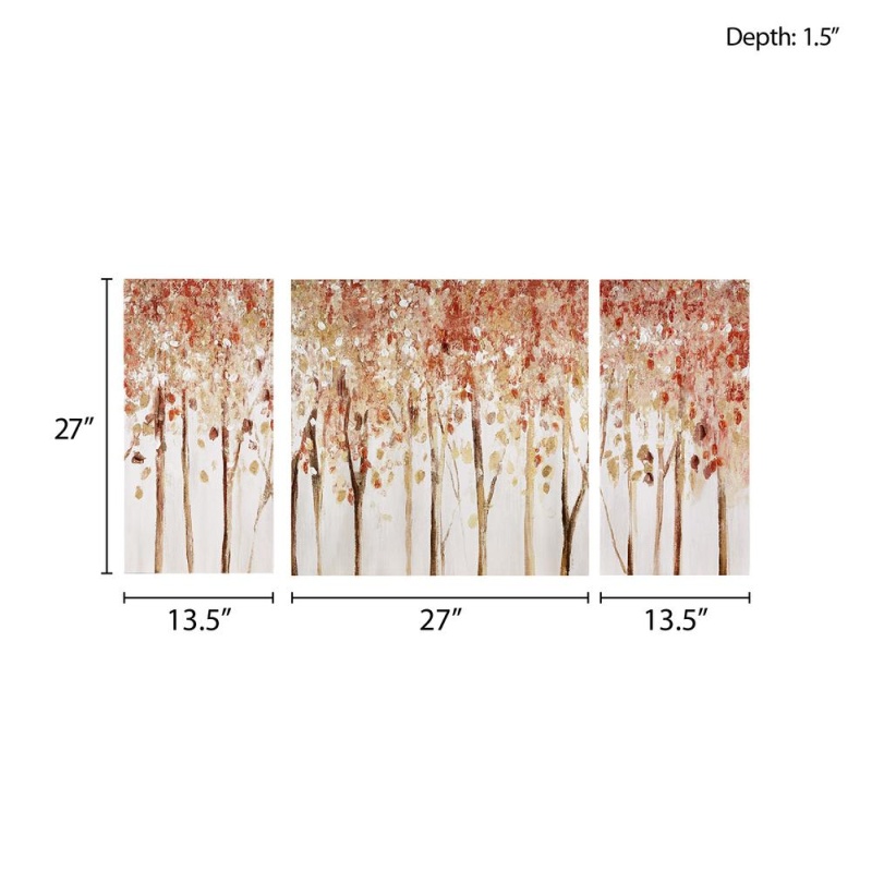 Triptych 3-Piece Textured Canvas Wall Art Set