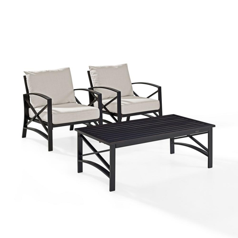 Kaplan 3-Piece Outdoor Metal Armchair Set by Crosley Furniture ...