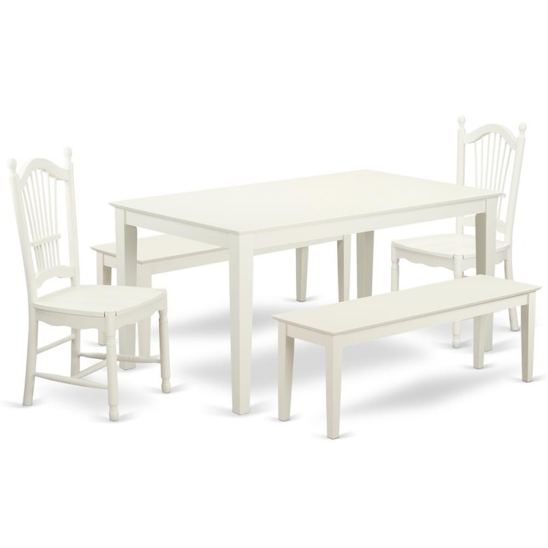 East West Furniture Linen White Dining Room Set