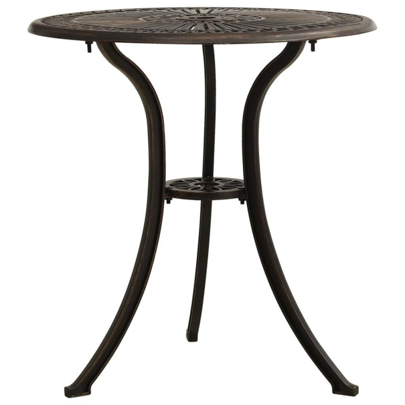 Vidaxl Garden Table Bronze 24.4"X24.4"X25.6" Cast Aluminum 5579