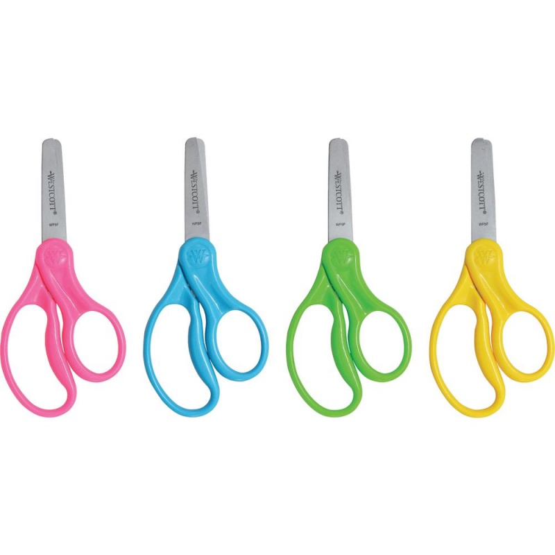 Acme United Blunt Tip 5" Kids Scissors - 5" Overall Length - Stainless Steel - Blunted Tip - Assorted - 30 / Pack