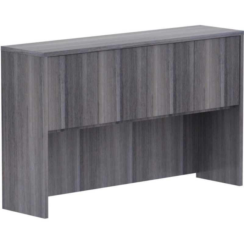 Lorell Weathered Charcoal Laminate Desking - 60" X 15" X 36" - Drawer(S)4 Door(S) - Material: Polyvinyl Chloride (Pvc) Edge - Finish: Weathered Charcoal Laminate