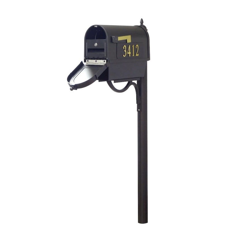 Curbside Mailbox With Newspaper Tube, Front And Side Address Numbers