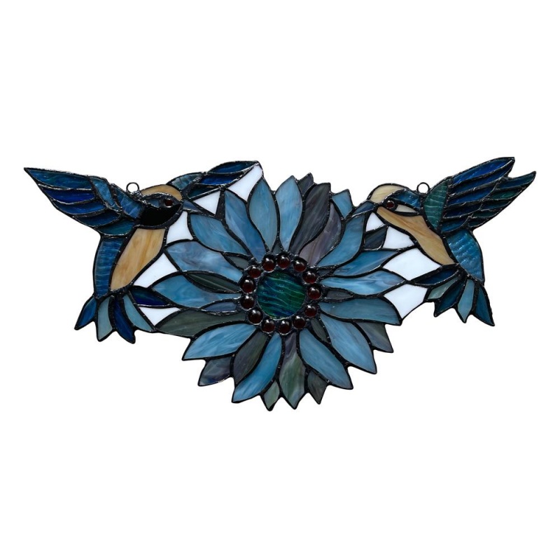 Chloe Lighting SOAR Tiffany-Style Blue Window Panel
