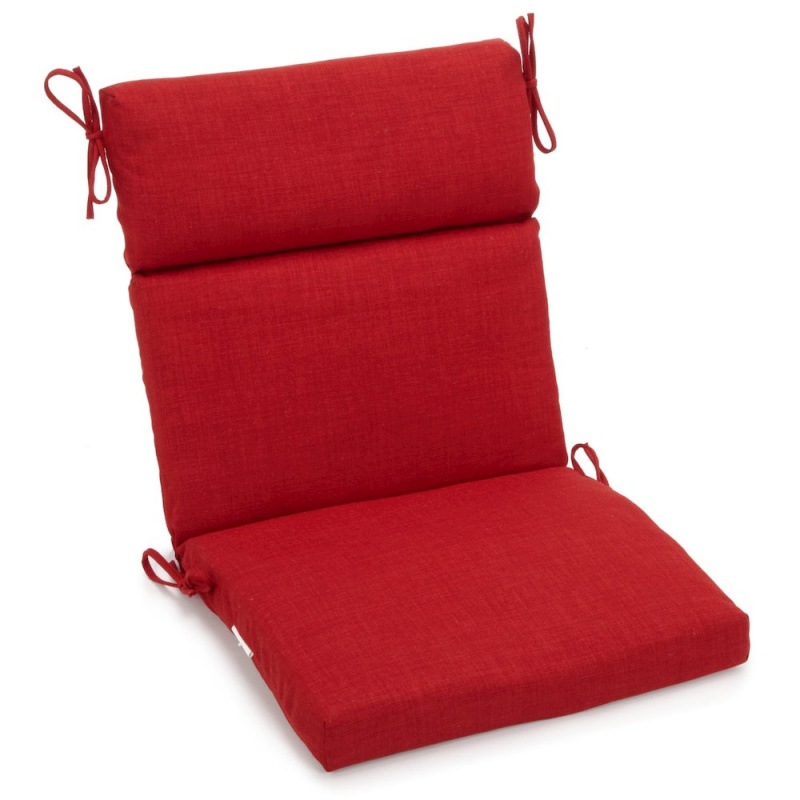 22-Inch By 45-Inch Spun Polyester Solid Outdoor Squared Seat/ Back Chair Cushion