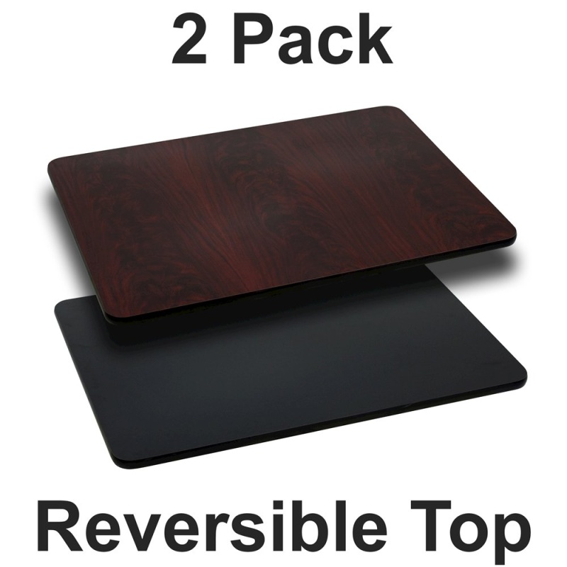 2 Pk. 24'' X 42'' Rectangular Table Top With Black Or Mahogany Reversible Top