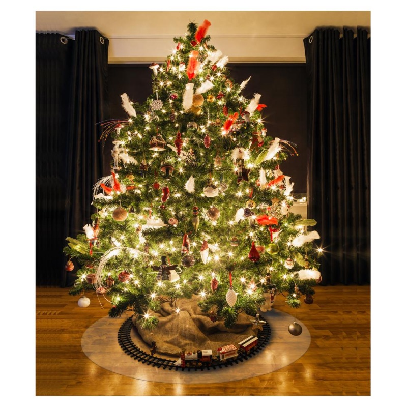 Christmas Tree Mat, Clear Polycarbonate, Large Size 36" Diameter