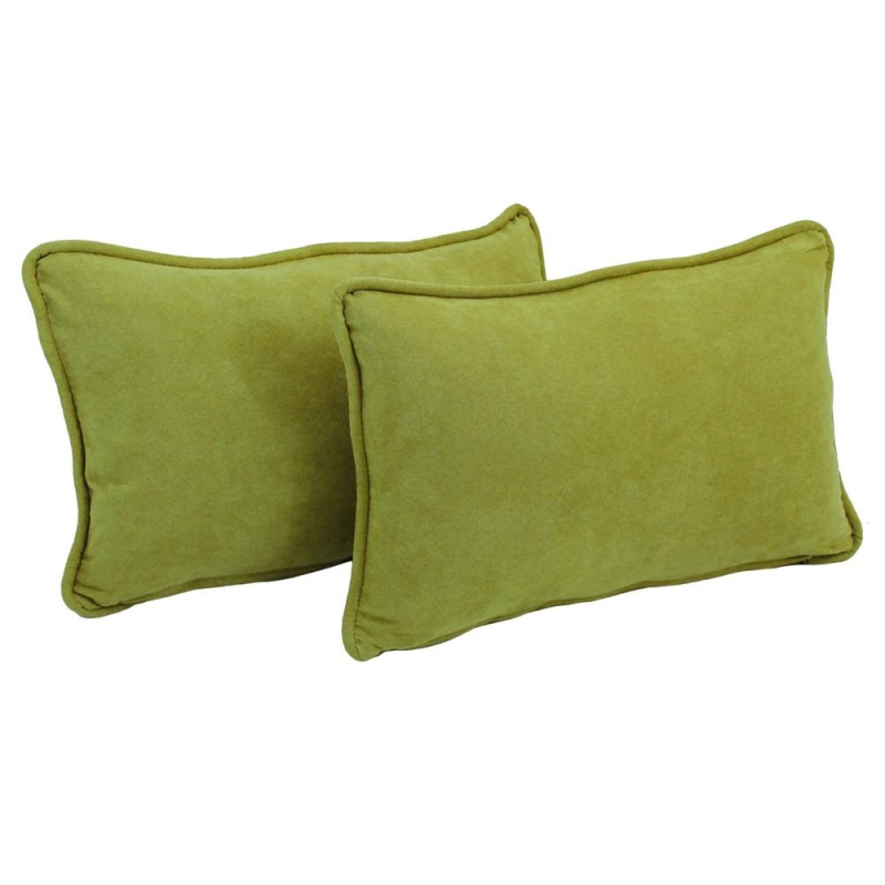 20-Inch By 12-Inch Double-Corded Solid Microsuede Back Support Pillows With Inserts (Set Of 2) 9811-Cd-S2-Ms-Ml