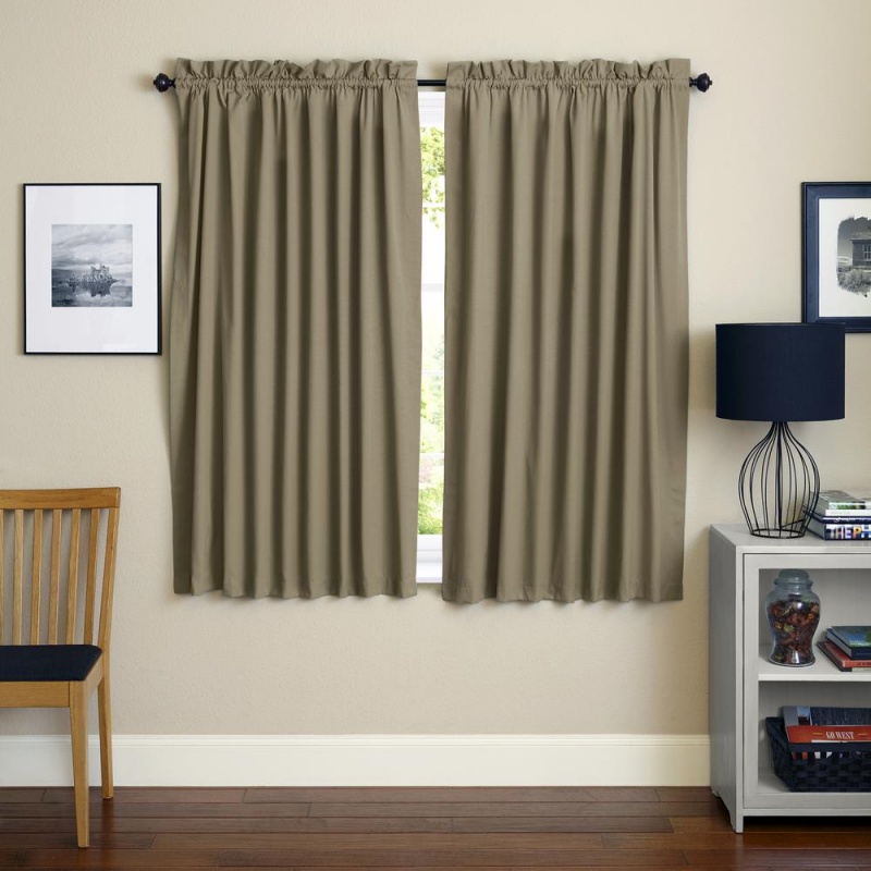 Blazing Needles 63-Inch by 52-Inch Twill Curtain Panels (Set of 2)