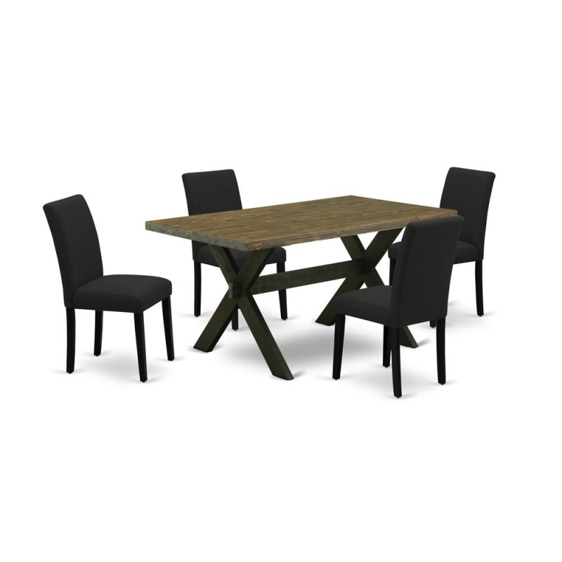 5-Piece Kitchen Table Set with 4 Parson Dining Chairs