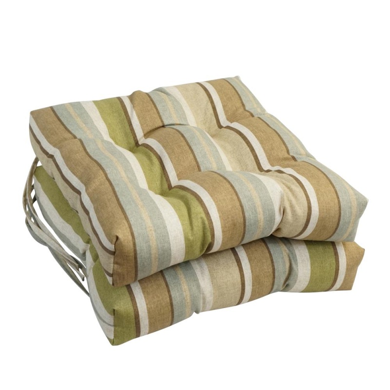 16-Inch Spun Polyester Outdoor Square Tufted Chair Cushion