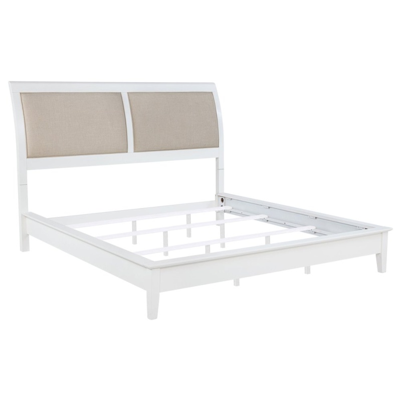 Bexhill 56-Inch Upholstered Eastern King Panel Bed White