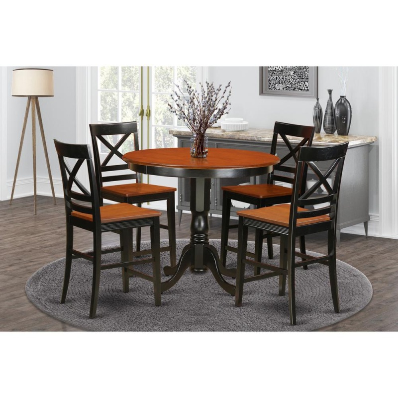 5 Pc Counter Height Dining Set with 4 Bar Stools