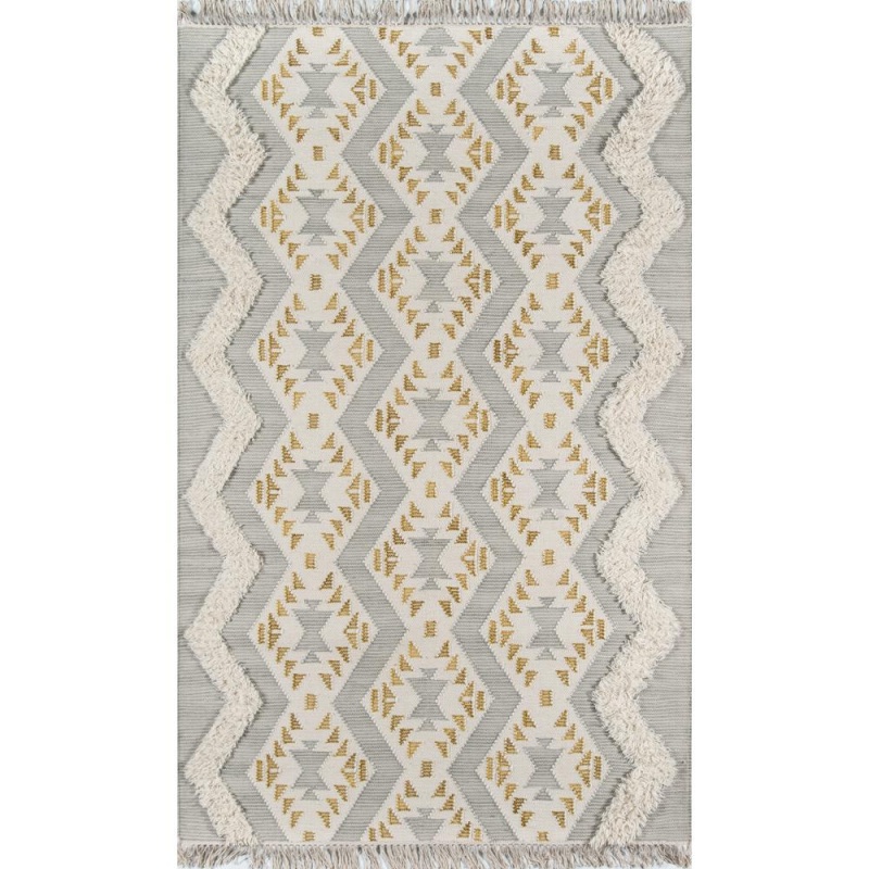 Contemporary Rectangle Area Rug, Grey, 5' X 7'