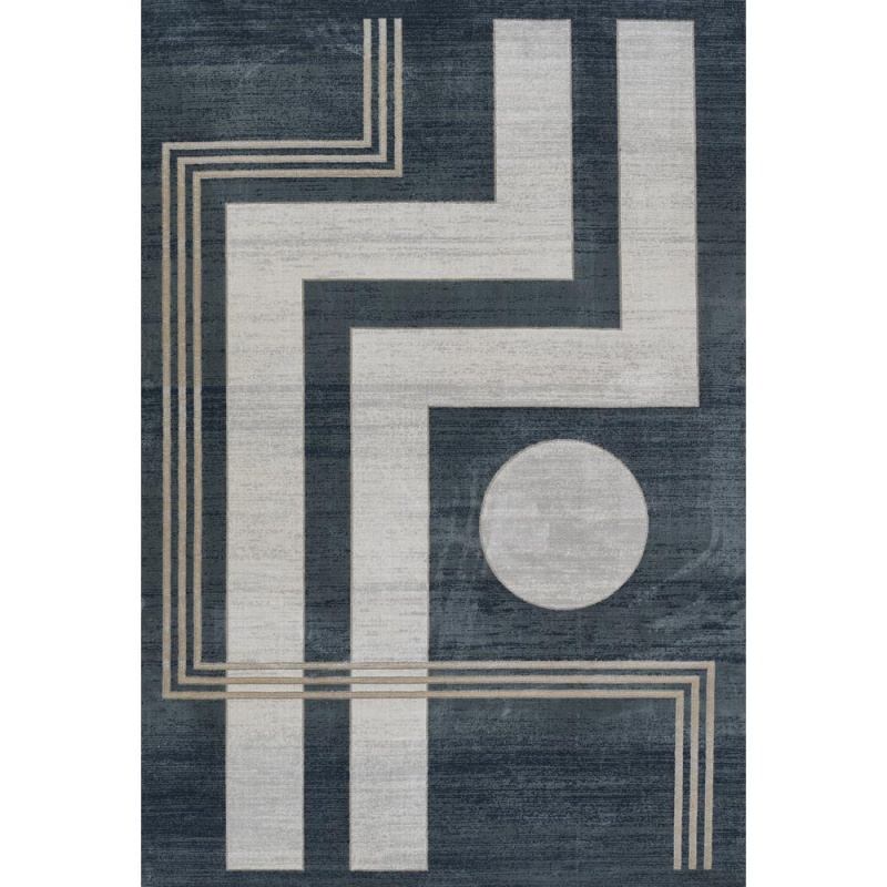 Contemporary Rectangle Area Rug, Blue, 1'10" X 2'10"