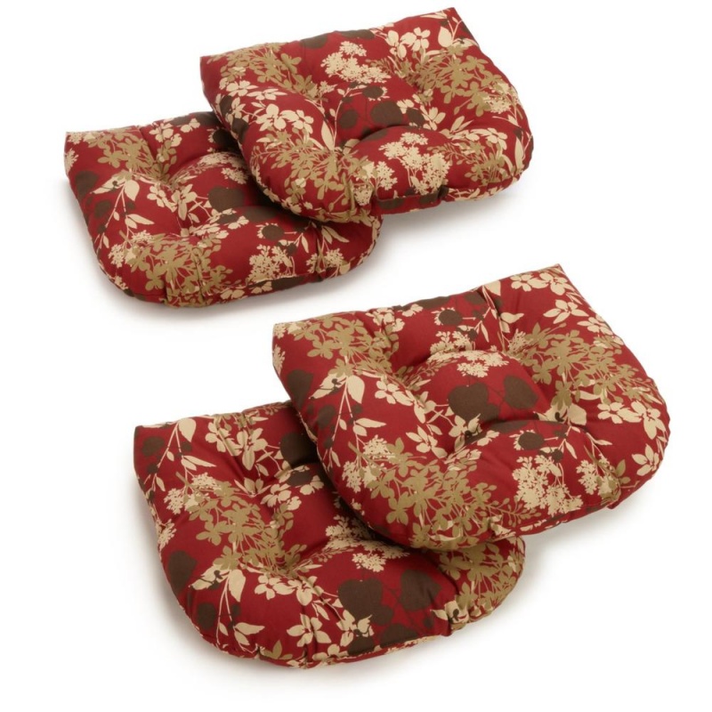 19-Inch U-Shaped Outdoor Tufted Dining Chair Cushions