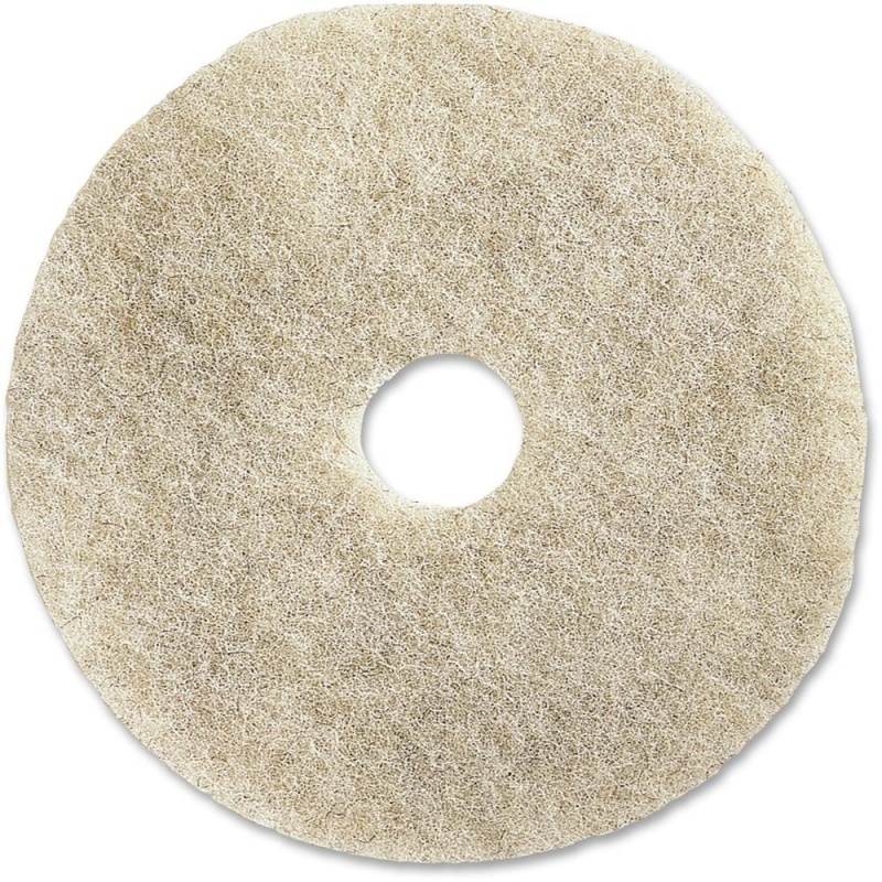 Genuine Joe 20" Natural Light Floor Pad - 20" Diameter - 5/Carton X 20" Diameter X 1" Thickness - Buffing, Floor - 1500 Rpm To 3000 Rpm Speed Supported - Flexible, Resilient, Soft, Non-Abrasive, Dirt